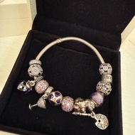 PANDORA 紫色系12顆串珠手鏈