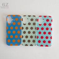 Retro Niche Color Contrast Color Big Polka Dot Printing Bracket Suitable for iPhone 17 16 15 Pro Max
