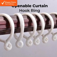 HomeStyle Openable Curtain Rod Ring Hook - Versatile Eyelet Hanger for Shower Curtains & Drapes (10P