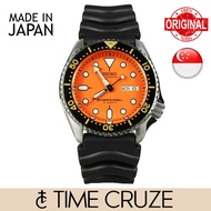 [Time Cruze] Seiko SKX011J Automatic Japan Made Orange Dial Sports Men Watch  SKX011J SKX011