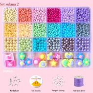 24 colors 3mm box beads + rope PAY ON DELIVERY Imported MOTE Beads