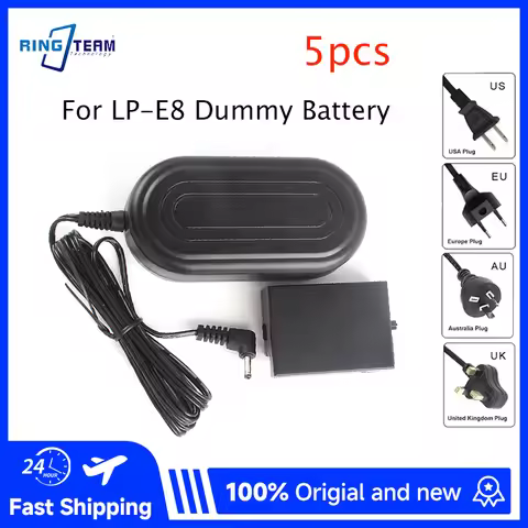 ACK-E8 DR-E8 DC Coupler LP-E8 Dummy Battery AC Power Adapter Kit for Canon EOS Rebel T5i T4i T3i T2i