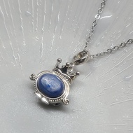 Kyanite Necklace No Color Added Raw Ore Free Hypoallergenic Titanium Steel Chain