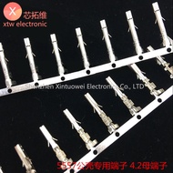 (100Pcs) 5557 Connector 3900-0039 Plug-in Spring 5557 Terminal 4.2 Female End (tin Plated) Female Te
