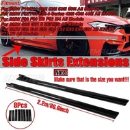 Universal 2.2m Car Side Skirt Extension Splitter Winglet Side Bumper Lip For BMW F10 F11 F32 F33 F36