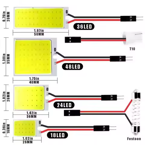 1-8Pcs T10 W5w Cob 18SMD 24SMD 36SMD 48SMD Car Led Clearance License Panel Lamp Auto Interior Readin