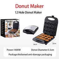 12/16 Holes Cool Mini Donut Maker Electric Breakfast Nonstick Double Sided Heating Molder Machine TH