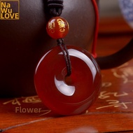 Natural Red Agate Safety Clasp Necklace for Women Sweater Accessories Ethnic Style