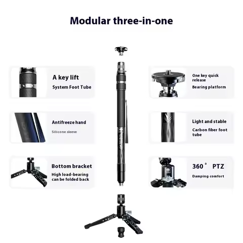 SIRUI SVM-165 SVM-145 One-Step Height Video Adjustment Tripod Carbon Fiber Monopod for Iphone Camera