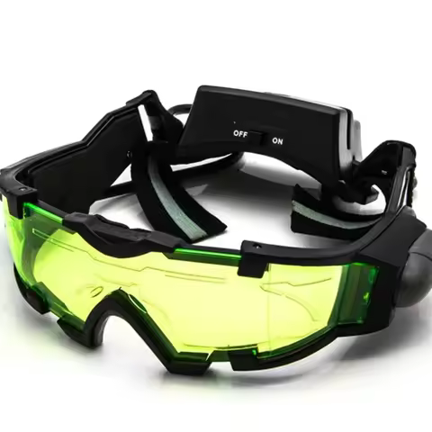 Adjustable LED Night Vision Goggles Windproof Motorcycle Motorbike Racing Glasses Eyewear With Flip-