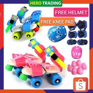 ⚡FREE HELMET & KNEE PAD⚡Kasut Roda 4 Roda Kids Roller Blade For Beginner