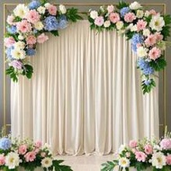 Party Backdrop Curtain, Rod Pocket Fabric Curtain, Fabric Backdrop, Party Decoration, 5 X 7/8/10 Fee