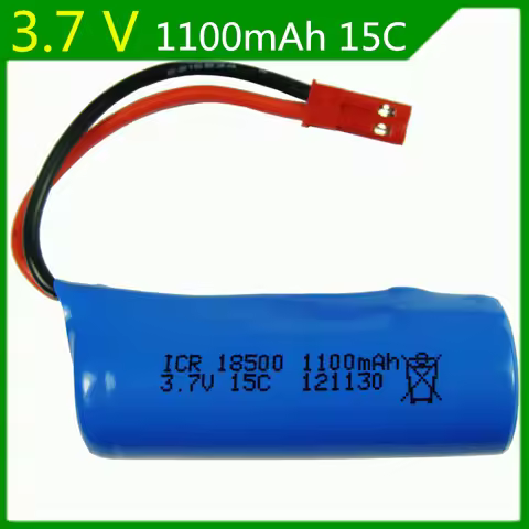 3.7V 1100mAH Remote control aircraft helicopter JST black insert lithium battery 3.7V 1100mAH 18500 