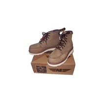 [Shoes Mom] [Female] AE Genuine Leather Martin Shoes * Brown Crazy Horse White Outsole Car Cover * a