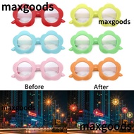 MAXGOODS1 Fireworks Diffraction Glasses Funny Light Changing Eyewear Accessories Sunflower Shaped