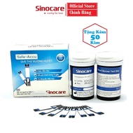 ( tặng 50 kim) Que thử đường huyết Safe-Accu chuẩn chính hãng SINOCARE hộp 50 que đo đường huyết