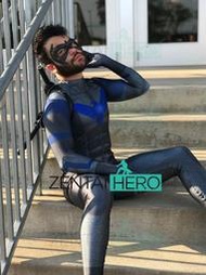 實拍 DC漫畫 超級英雄 夜翼英雄連體緊身衣 Nightwing Cosplay！！！