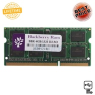 RAM DDR3(1333, NB) 4GB BLACKBERRY 16 CHIP ประกัน LT.  แรมโน๊ตบุ๊ก แรม RAM NB