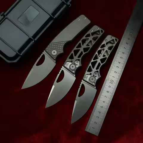 LEMIFSHE make 2.0 OZ Rosie Real m390 Blade Titanium handle Copper Gasket Pocket EDC Tool Camping Out