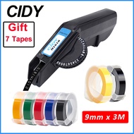 (With 7 Refills) CIDY 1610 Motex 5500 Manual Label Printer for 6/ 9mm 3D Embossed Tapes Replace for 