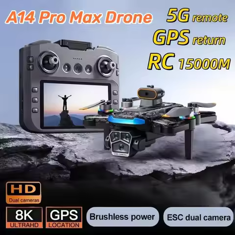 A14 Pro Max Drone Aerial 8K HD Dual-Camera 5G WIFI GPS Brushless Motor Optical Flow Obstacle Avoidan
