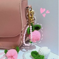 Beaded Crochet Tulip Keychain Keychain Crochet Keychain