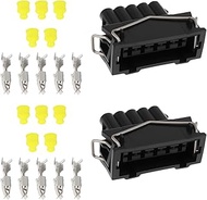 Pack of 2 5 Pin Ignition Coil Socket Plug 375972755 with Gaskets Compatible with Golf Mk3