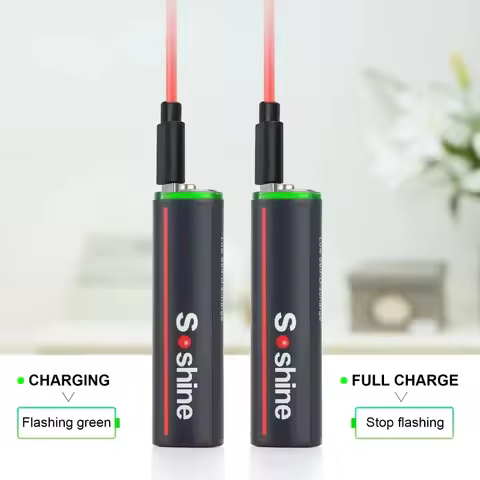 2600mWh Soshine 1.5V Li-Ion Rechargeable Battery AA Lithium Batteries 1200 Times Cycle Type C AA Bat