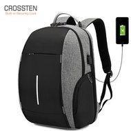 Crossten Laptop Backpack,15 inch Computer Business bag,School Student Bookbag ,Anti-Theft lock USB Charging Port,Water Resistant