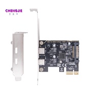 PCIE to Dual Type C Expansion Card PCI-E X1 to 2-Port TYPE-C USB 3.2 GEN1 5Gbps Convert Card ASM1042