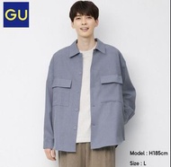 GU CPO寬版襯衫-藍