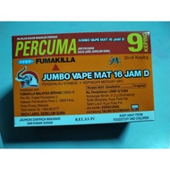 Fumakilla Jumbo Vape Mat 16 Jam D | Ubat Nyamuk Elektrik 🦟(30's + Percuma 9's)
