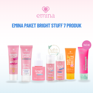 EMINA 1 PAKET BRIGHT STUFF LENGKAP 7 PRODUK (SABUN CUCI MUKA+TONER+MICELLR WATER+SERUM+KRIM SIANG+KR