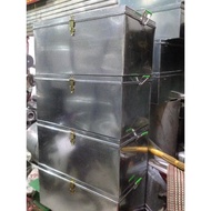 Corrugated iron box size D62cm x W38cm x H27cm.