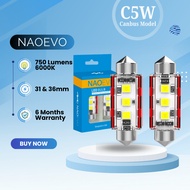 NAOEVO C5W Car LED Bulb 750 Lumen 6000K White LED Bulb For Interior Exterior Car Lighting