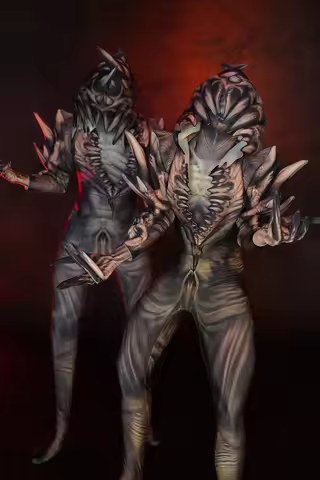 Halloween costume party horror thriller alien lifelike print jumpsuit stage performance dancer festi