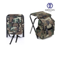 GIOVANNI Mountaineering Bag Chair, Large Capacity High Load-bearing Mountaineering Backpack Chair, Portable Foldable Sturdy Wear-resistant Foldable Fishing Stool Camping