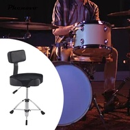 [Phenovo] Drum Throne with Backrest, Hydraulic Drum Stool, Drum Chair, Height Adjustable Padded Sadd
