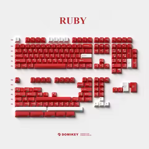 DOMIKEY RUBY Keycap 145Key ABS Custom Personalized Keyboard Cap Cherry Profile Gaming KeyCap for Mec