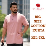 🥰 Big size 😎Kurta Cotton Lengan Pendek Lelaki Dewasa Big Size || Baju Cotton Kurta (3XL-7XL)