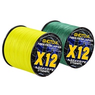 GHOTDA 300M 12 Strands Braided Fishing Line Multicolor Japan Super Strong Saltwater
