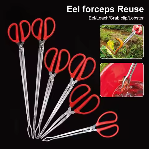 38/52cm Garbage Tongs Crab Catcher Loach Pliers Anti Slip Tool Long Fish Catcher Professional Outdoo