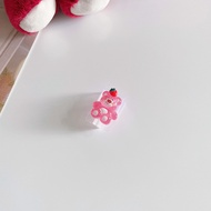 Raimondo Pelindung Kabel 3D Strawberry Transparan Kartun Perlindungan Charger Untuk IP Huawei Oppo V