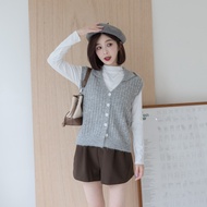 T Classy Extra Points💯Lapel Breasted Pit Strip Knitted Vest [SO60271] DesireShop