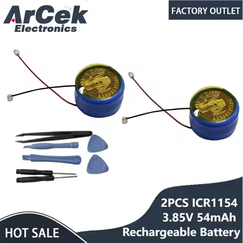 2PCS ICR1154 Rechargeable Battery 3.85V 54mAh 1154 Can Replace M1154S3 LIR1154 CP1154 for TWS Headph