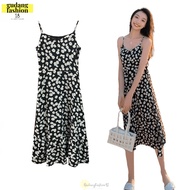 GudangFashion18 - Atasan Tunik Midi Dress Sunny Korean Baju Lengan Pendek Motif Printing Floral Bun