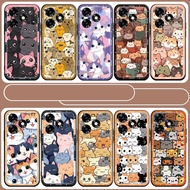 casing for realme GT 6 6T C63 C61 C53 C51 C35 C31 Note 50 60 Good luck cat TPU Matte Case Soft Cover