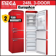 EUROPACE ER7256W 248L RETRO 3-DOOR FRIDGE (3 TICKS)