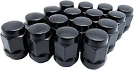 TIPTOP N-15-16 Wheel Lug Nuts, Pack of 16, Bag Black (with Brim), 19HEX M12 x P1.5, Height 1.2 inche