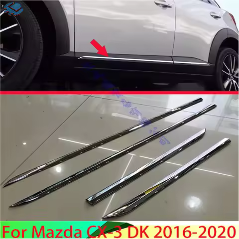 For Mazda CX-3 DK 2016-2020 Car Accessories ABS Chrome Side Door Line Garnish Body Trim Accent Moldi